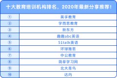 十大教育培訓(xùn)機(jī)構(gòu)排名，2020年最新分享推薦！