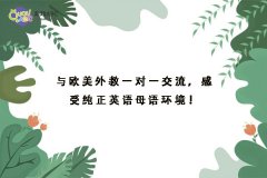 與歐美外教一對一交流，感受純正英語母語環(huán)境！